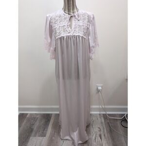 Vintage Erica Loren Pale Pink Long Nightgown With Lace Detail Size XL